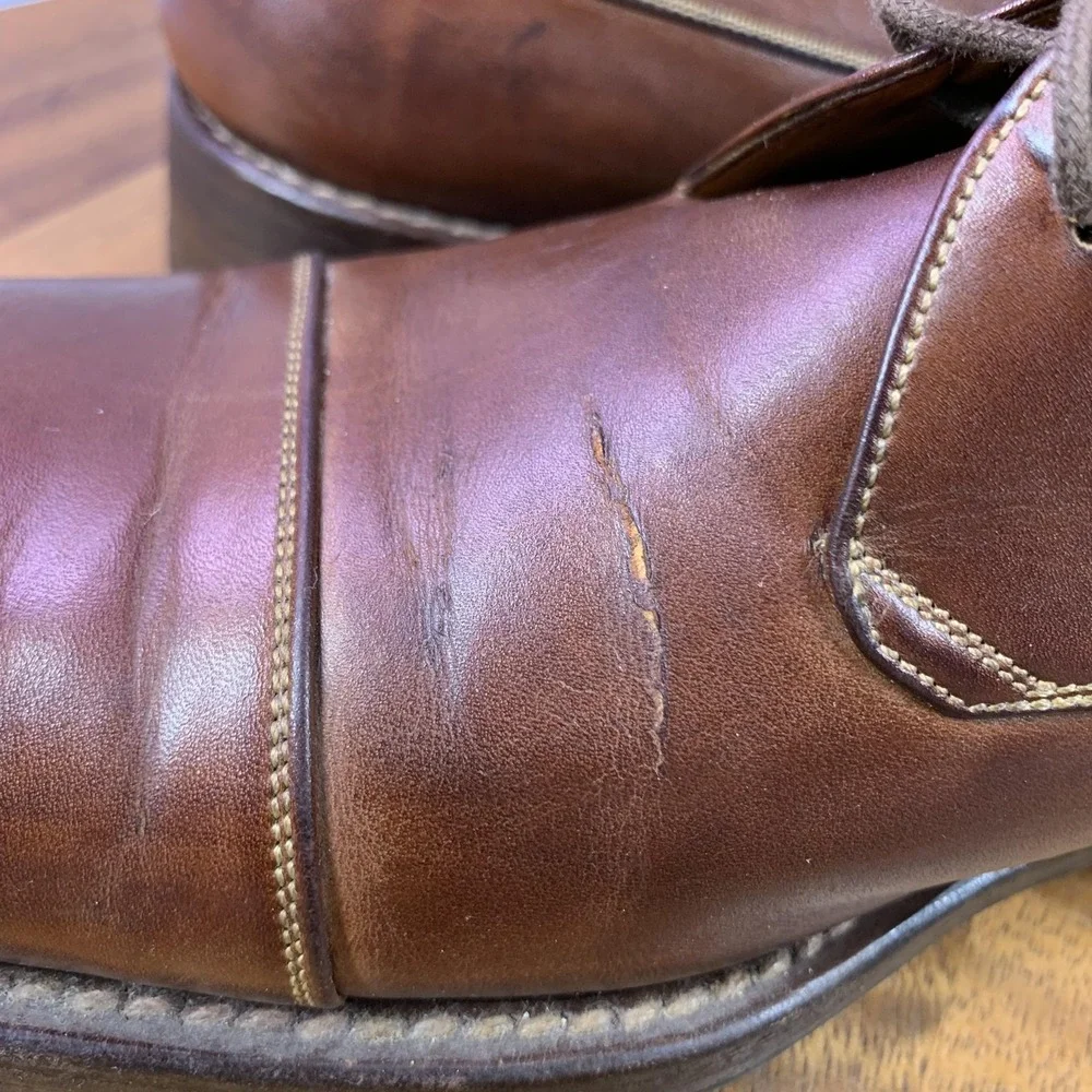 To‎ Boot New York Adam Derrick Derby Shoes Mens 11 Leather Cap Toe Made in Italy